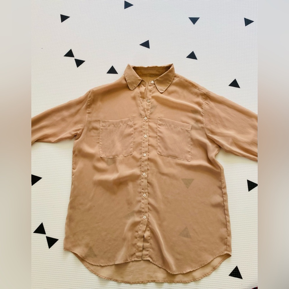 American Apparel sheer button down size small (oversized)